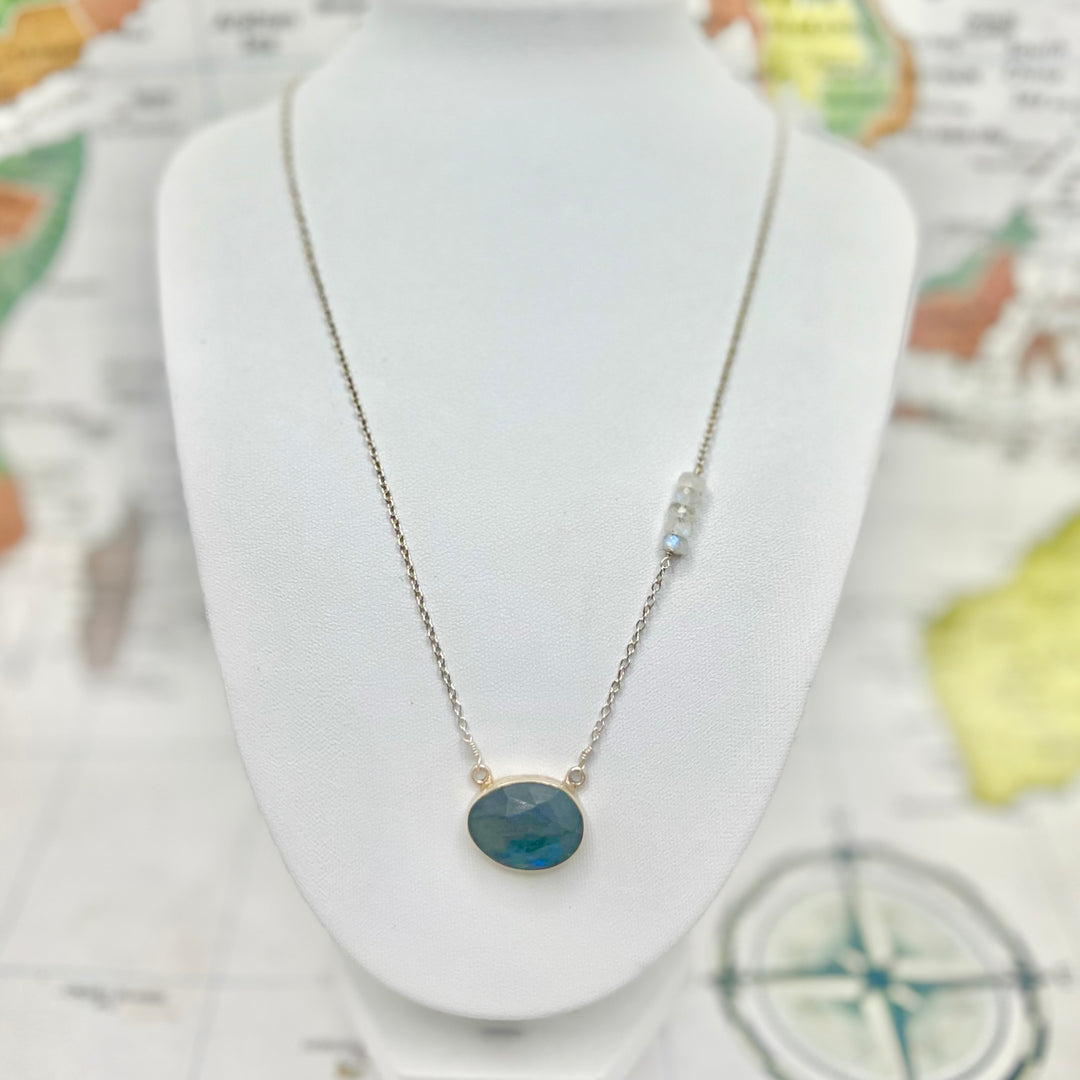 Labradorite Aura Stone Necklace -India