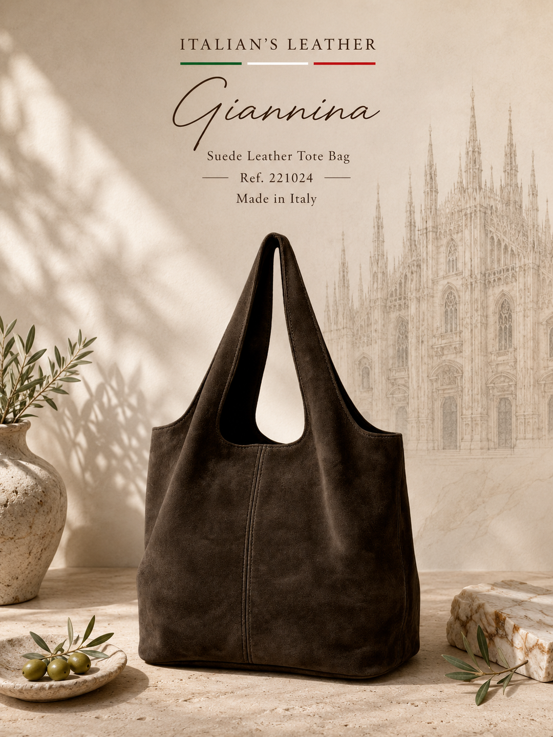 GIANNINA - Suede leather bag