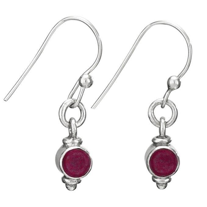 Red Hot Garnet and Sterling Silver Earring