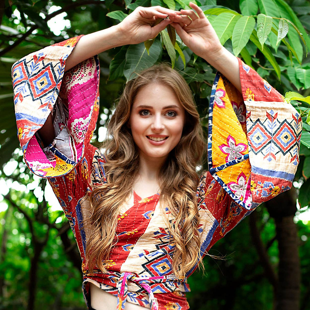Reversible Kantha Butterfly Top - Nepal