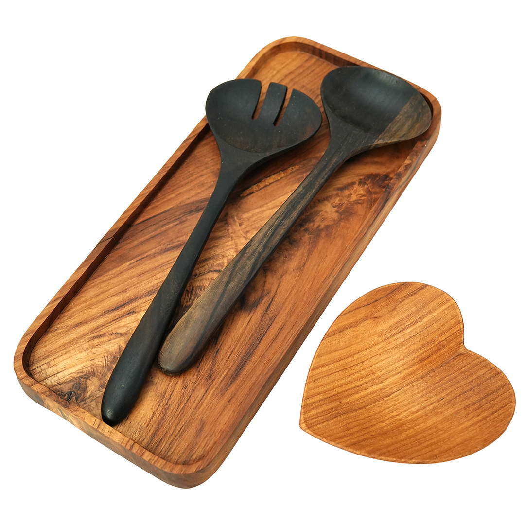 Teak Wood Heart Shaped Bowl - Bali