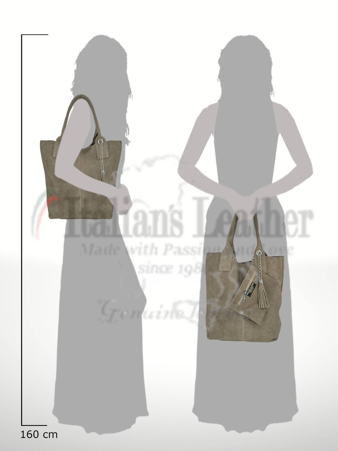 Marely Suede Leather Tote Bag - Italy