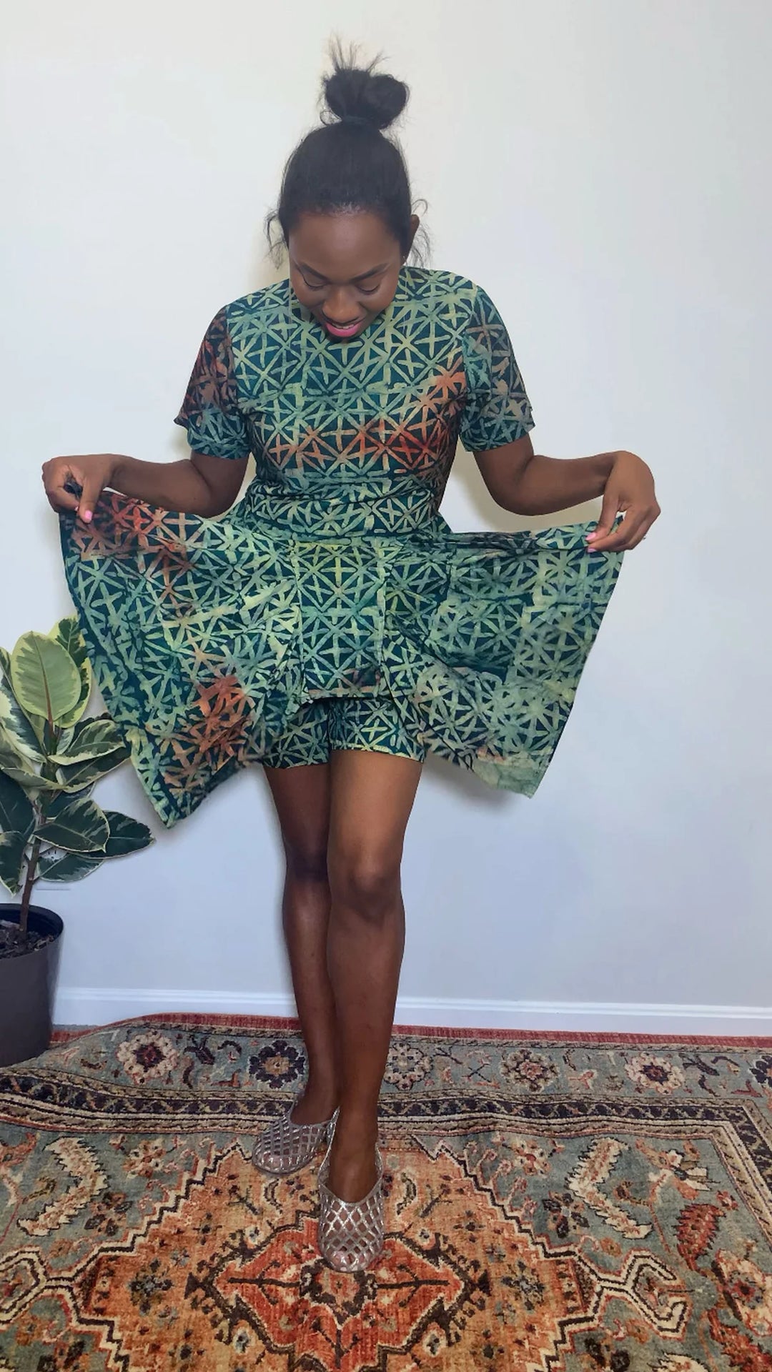 Adire Nigerian Shorts Set