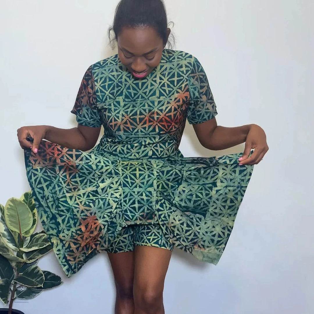 Adire Nigerian Shorts Set