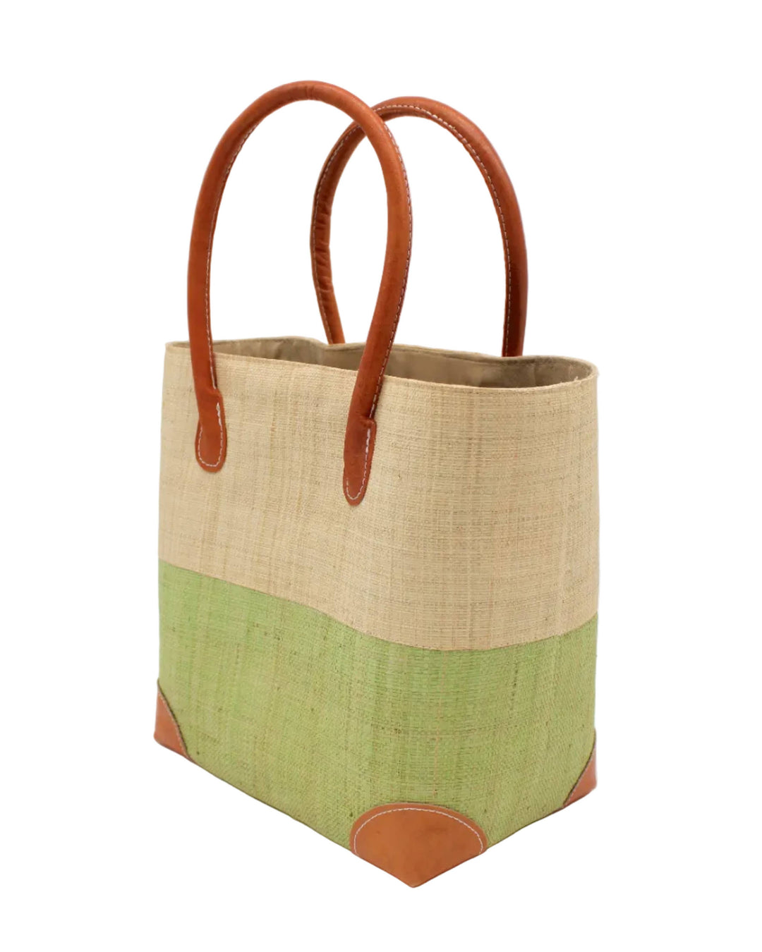 Trinidad Two Tone Straw Basket Bag