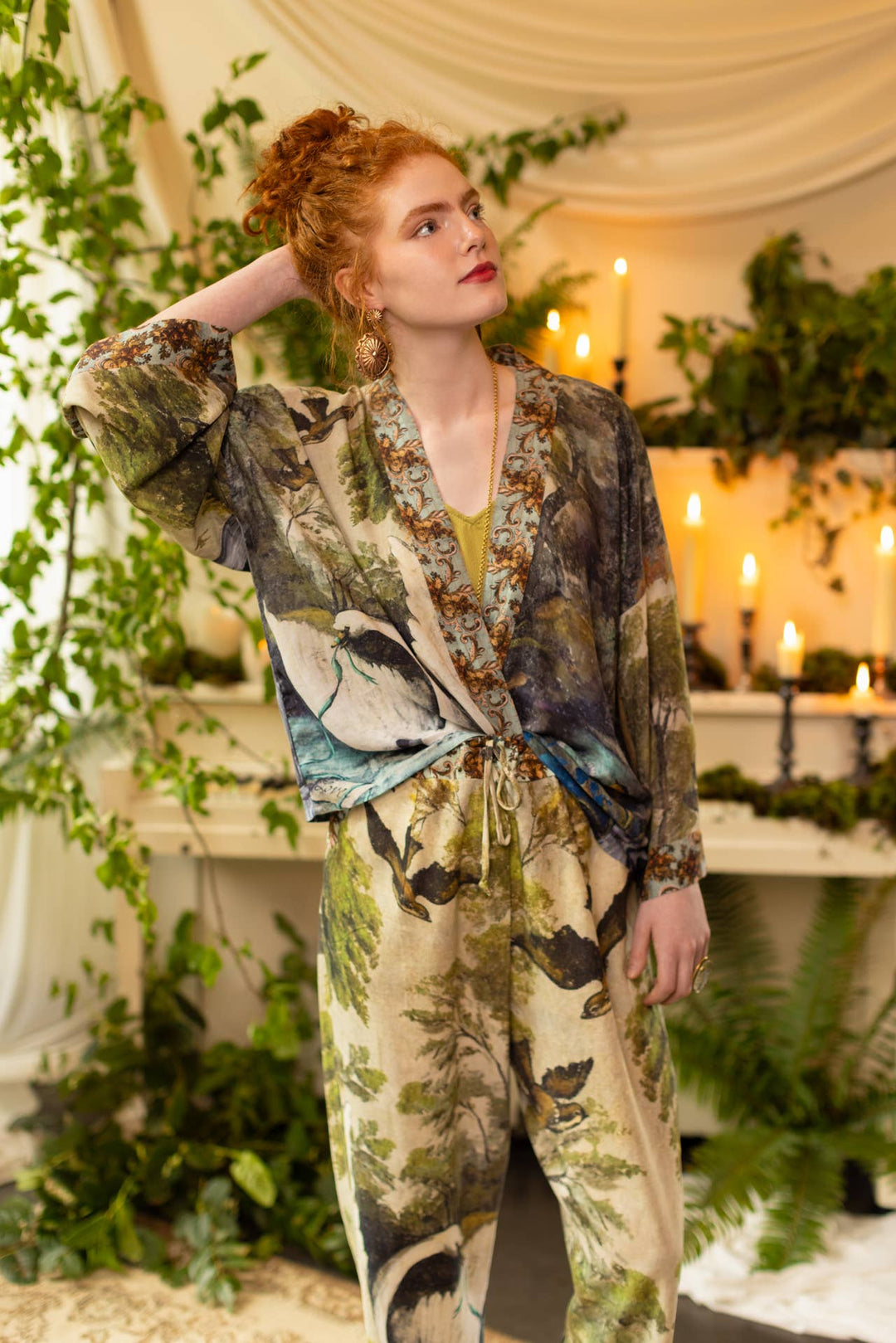 Theater of Dreams Pixie Duster Cropped Kimono w/ Swan