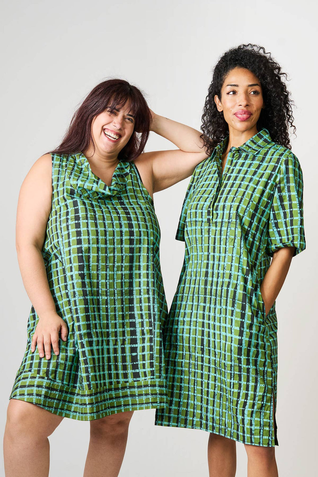 Eli Dress: Plaid - Olive-Organic