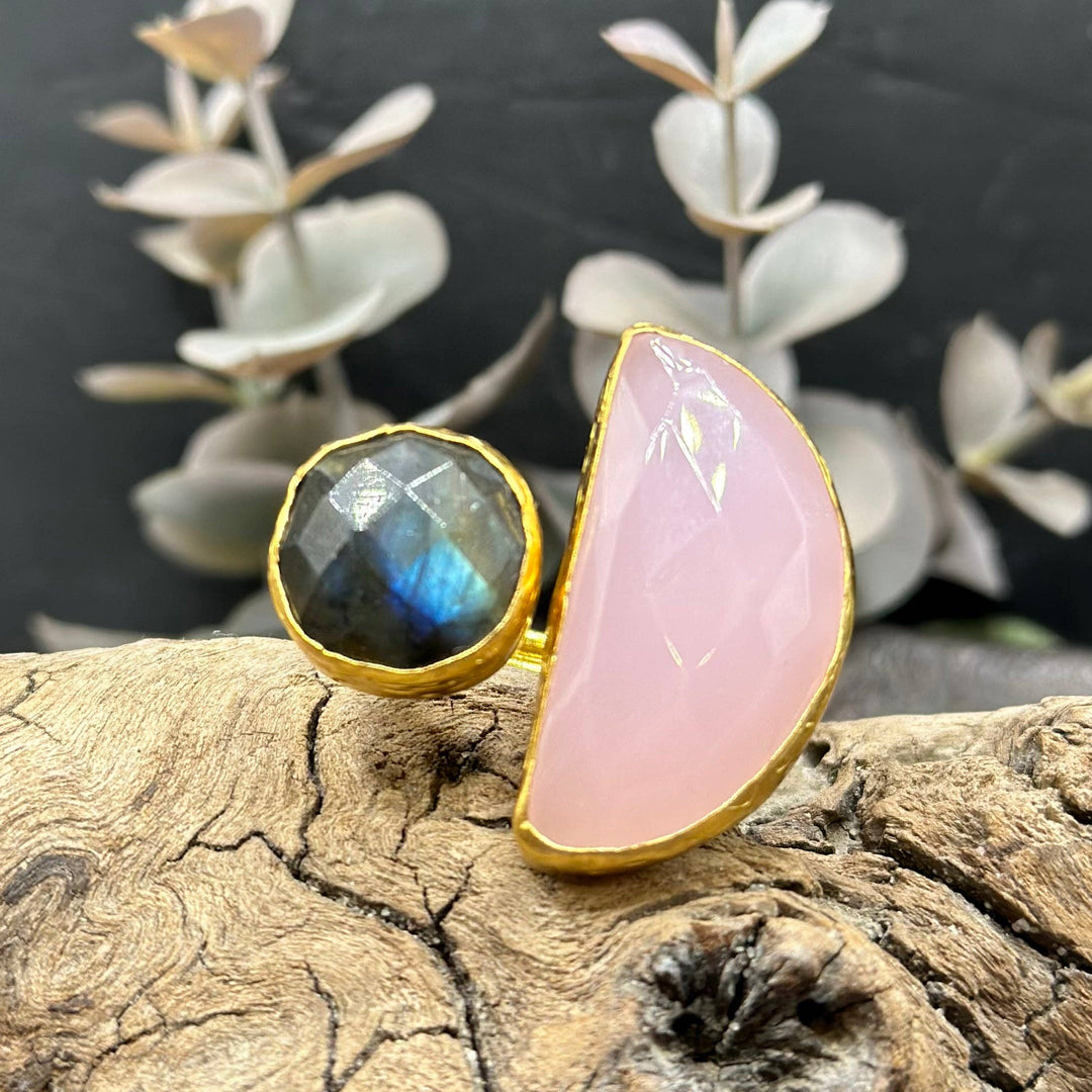 Halfmoon Double Stone Ring - East Africa