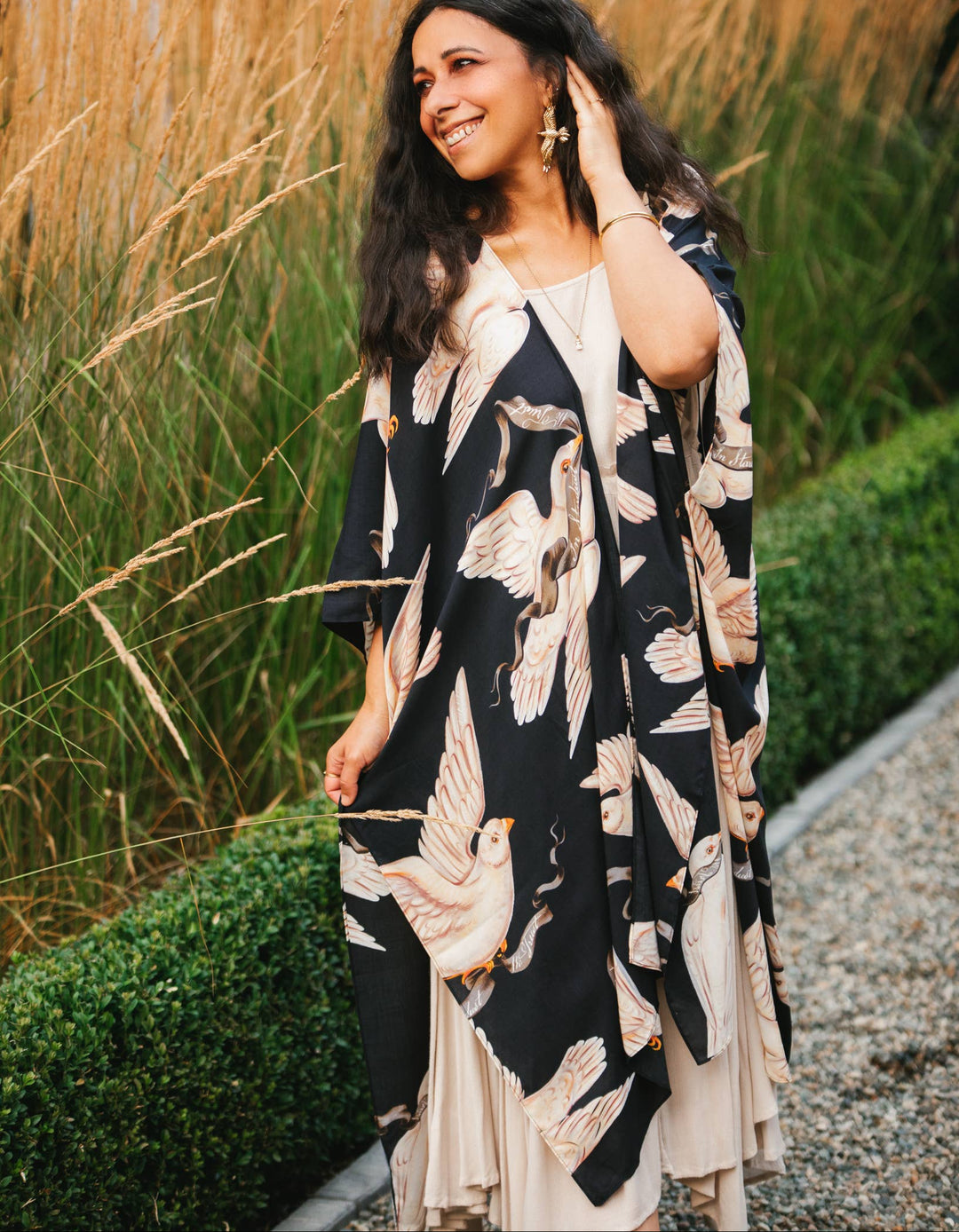 Midnight Doves Bohemian Goddess Starduster Kimono - Canada