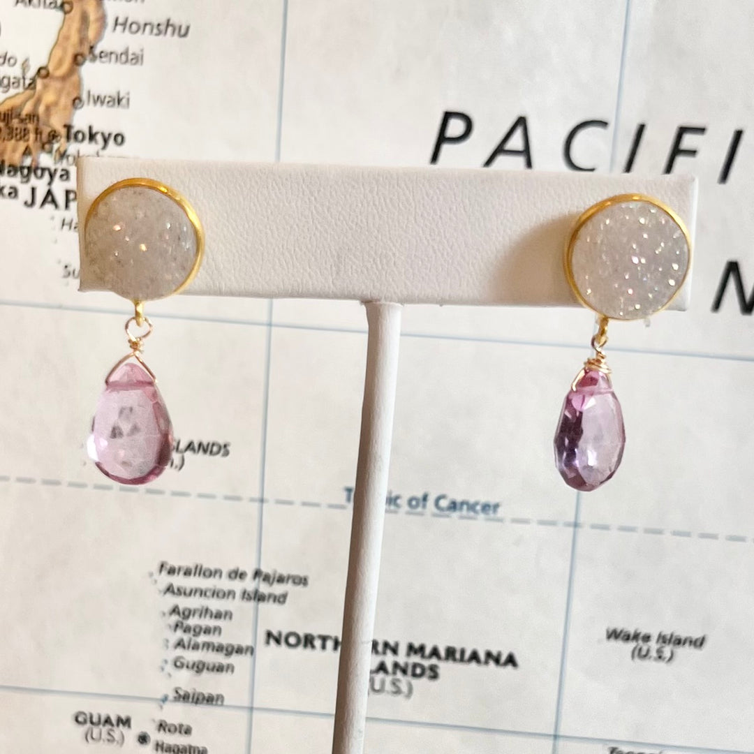 Druzy drop earrings- New Canaan, Connecticut