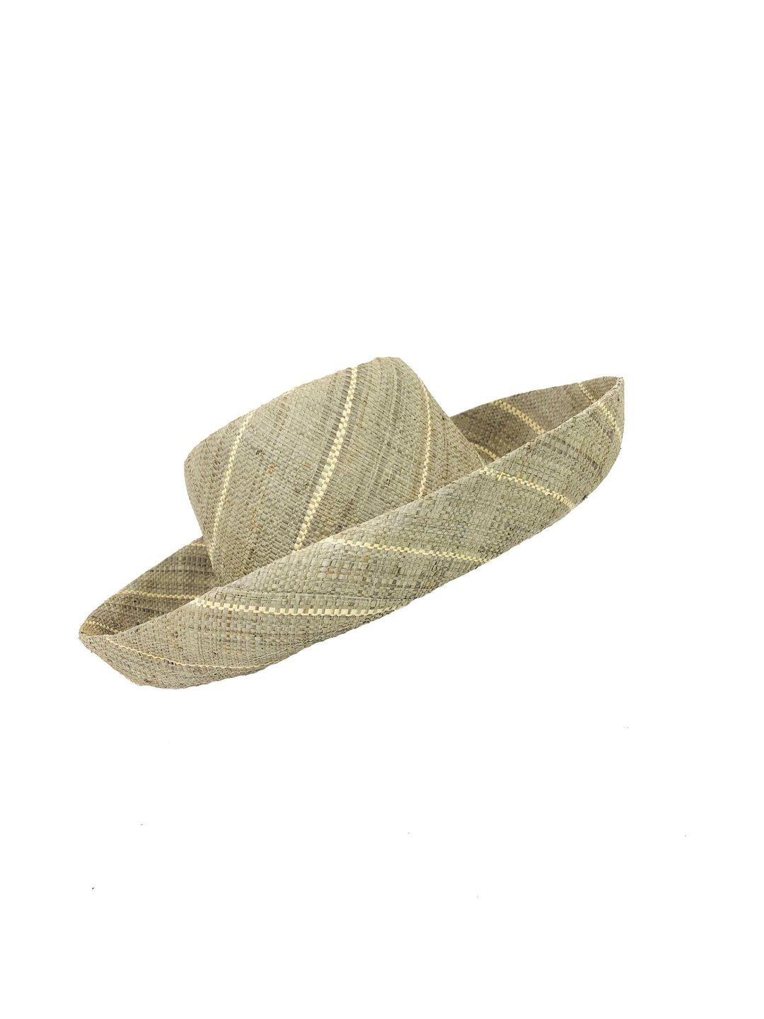 Sun Hats: Pinstripe Packable 5" & 7" Brim Raffia Straw