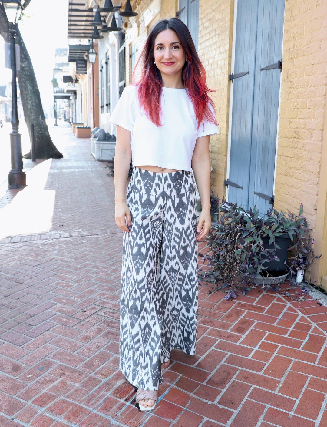 Saraswati Organic Cotton Black and White Wide Leg Pants