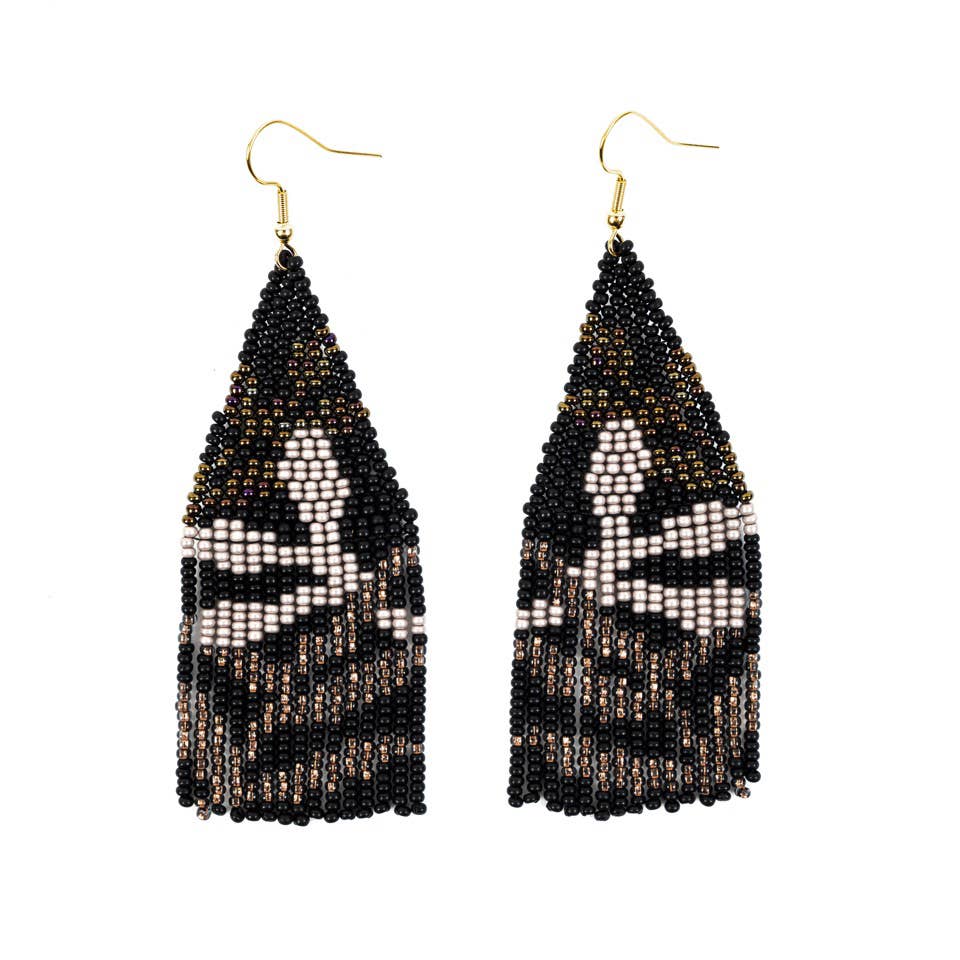 Beaded Botanica Fringe Earrings