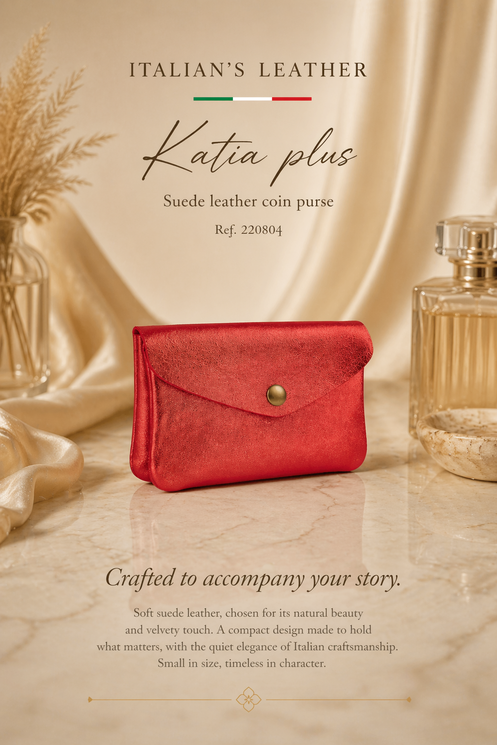 Laminated Suede Leather Wallet Katia Plus - Italy