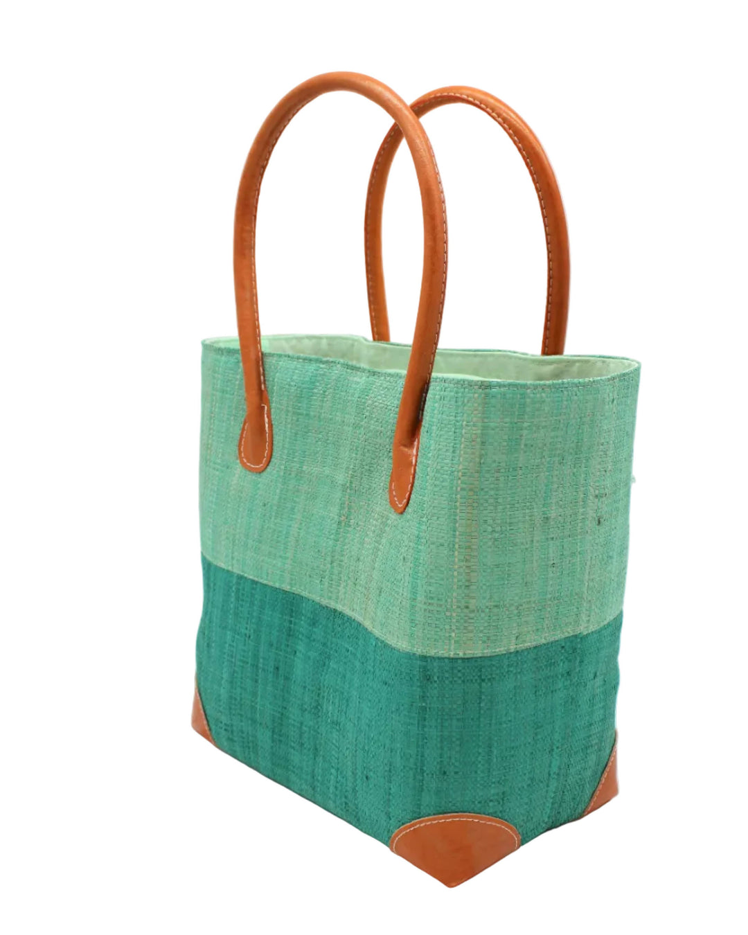 Trinidad Two Tone Straw Basket Bag