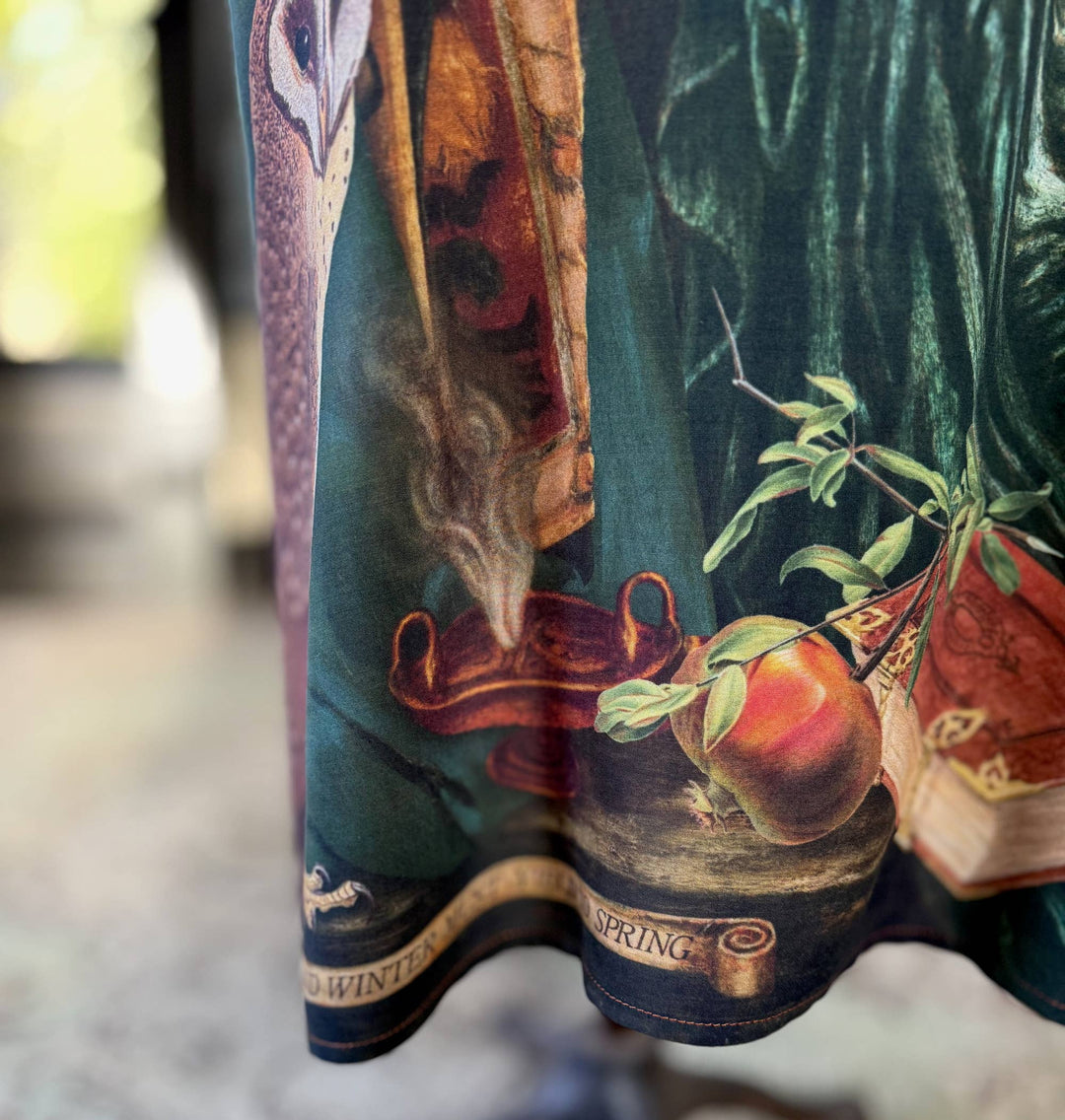 Solstice Opera Duster Kimono Robe w/ Persephone, Moon & Owl