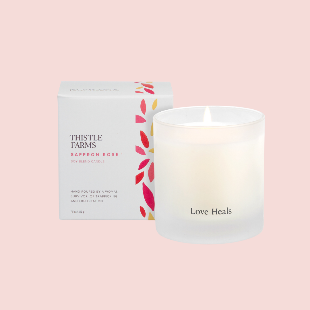Saffron Rose Soy Candle Love Heals Collection