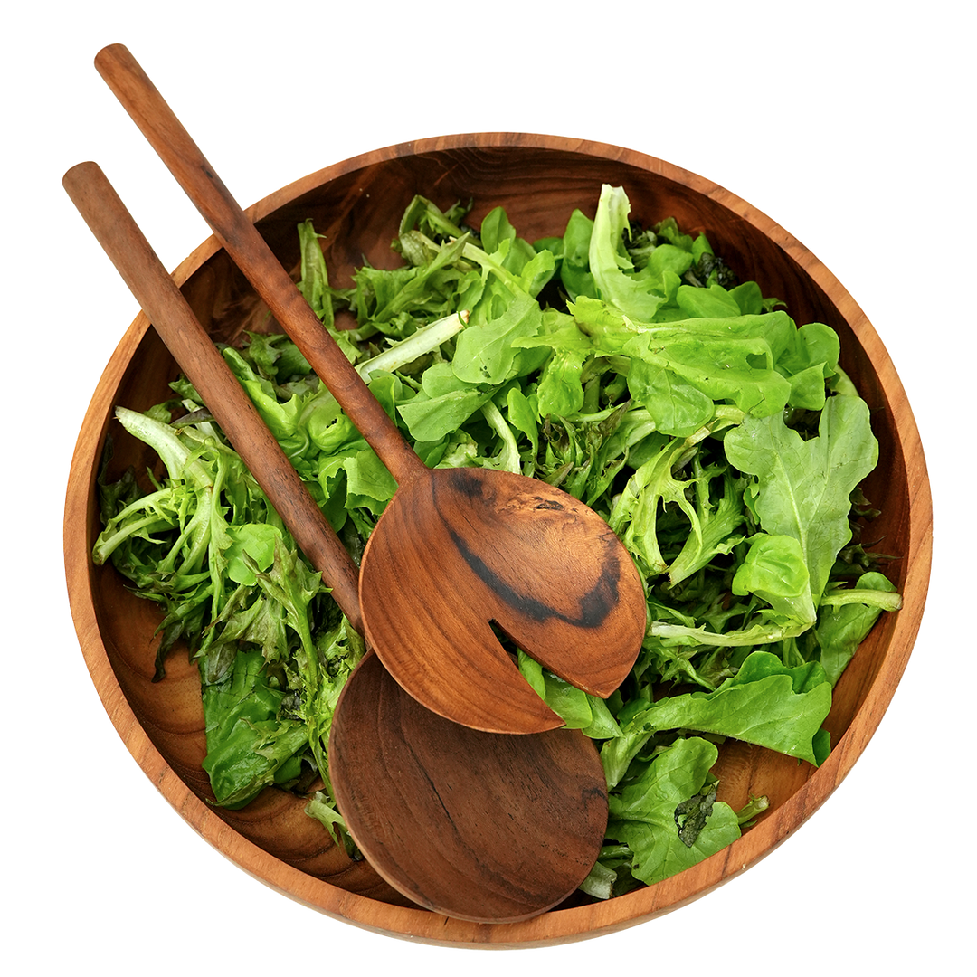 Teak Wood Salad Server Spoons - Bali