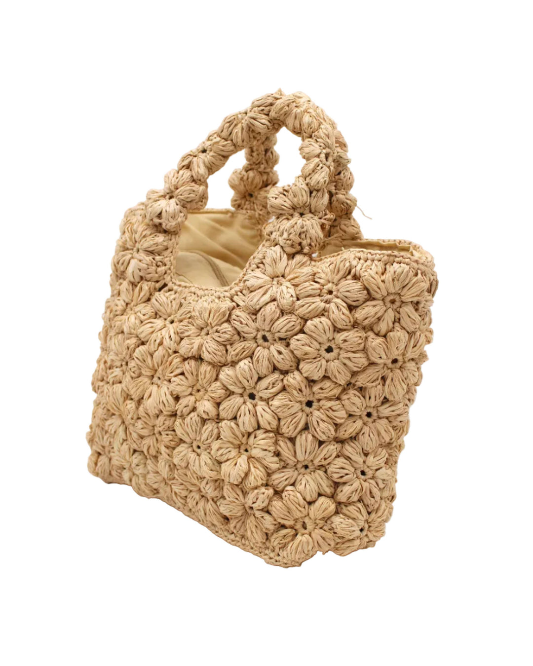 Florence Flower Crochet Raffia Straw Basket Handbag