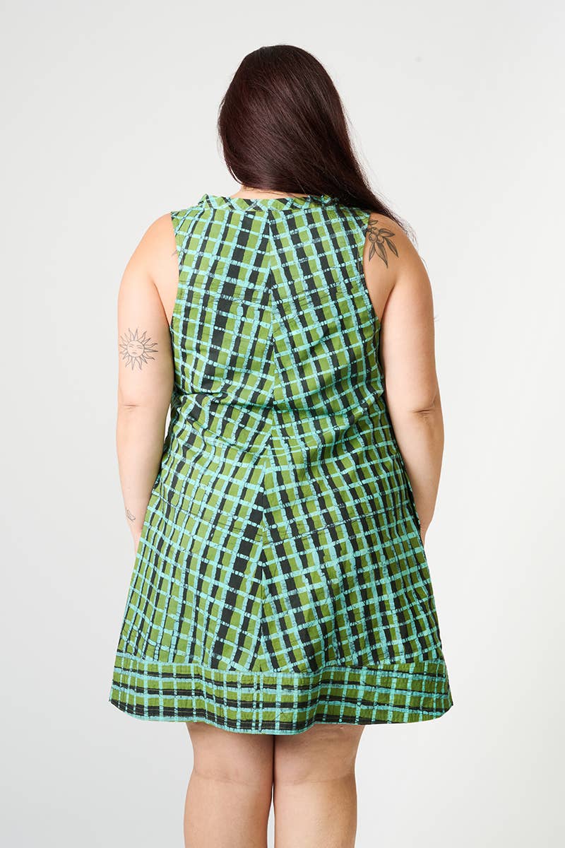 Eli Dress: Plaid - Olive-Organic
