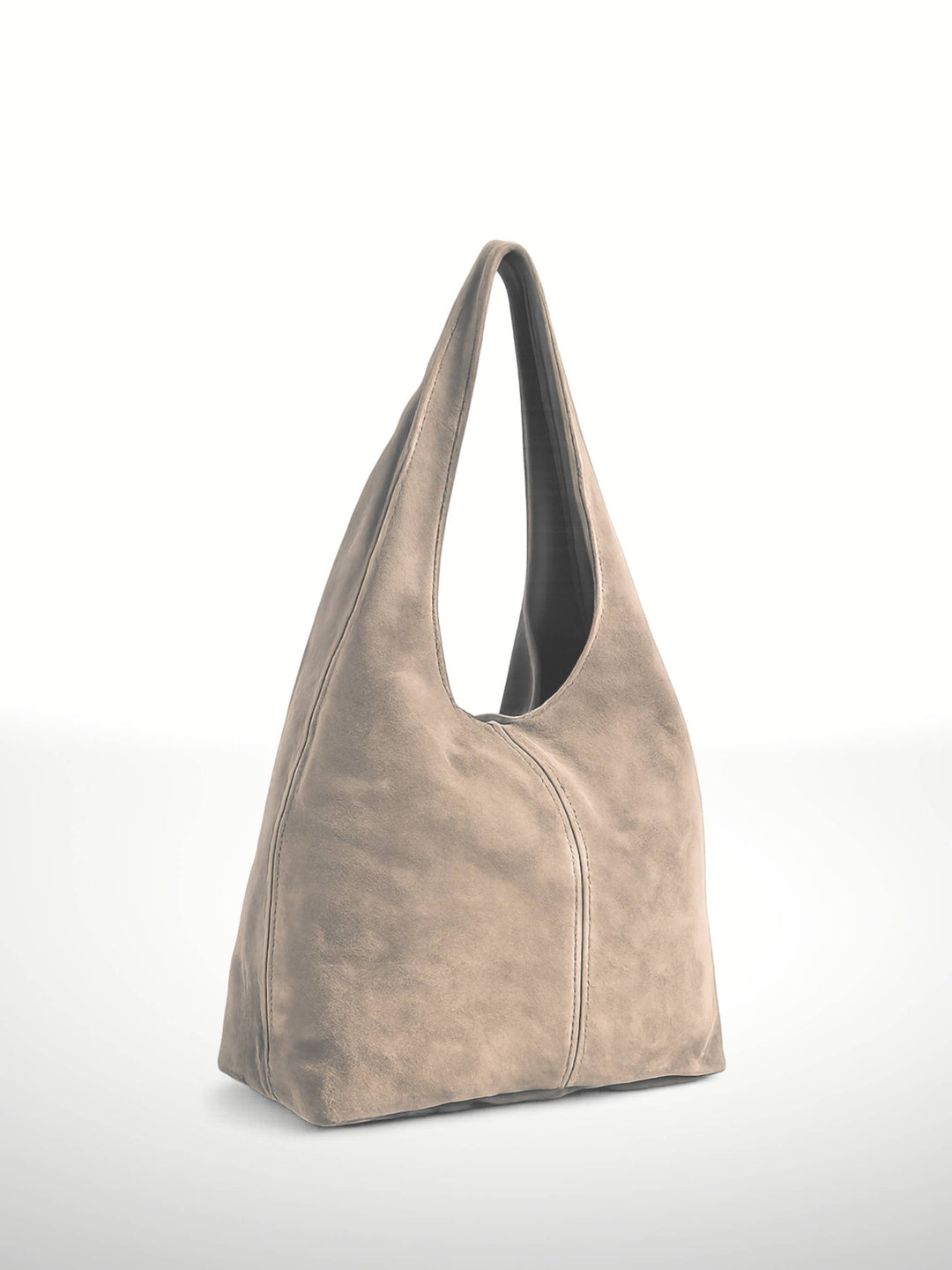 Beige handbag on a white background