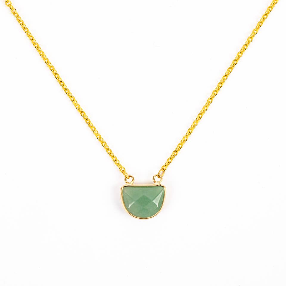 Large Faceted Stone Pendant Necklace - Guatemala