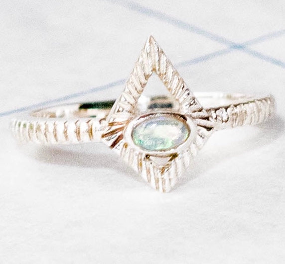 Silver Opal Starlight Ring - India