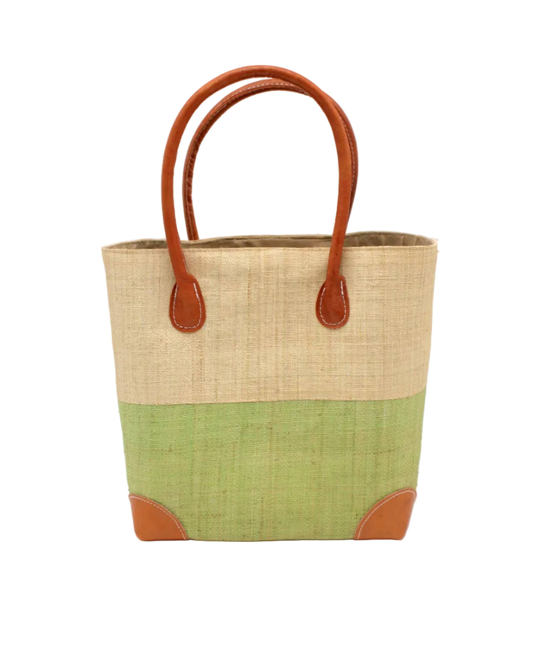 Trinidad Two Tone Straw Basket Bag
