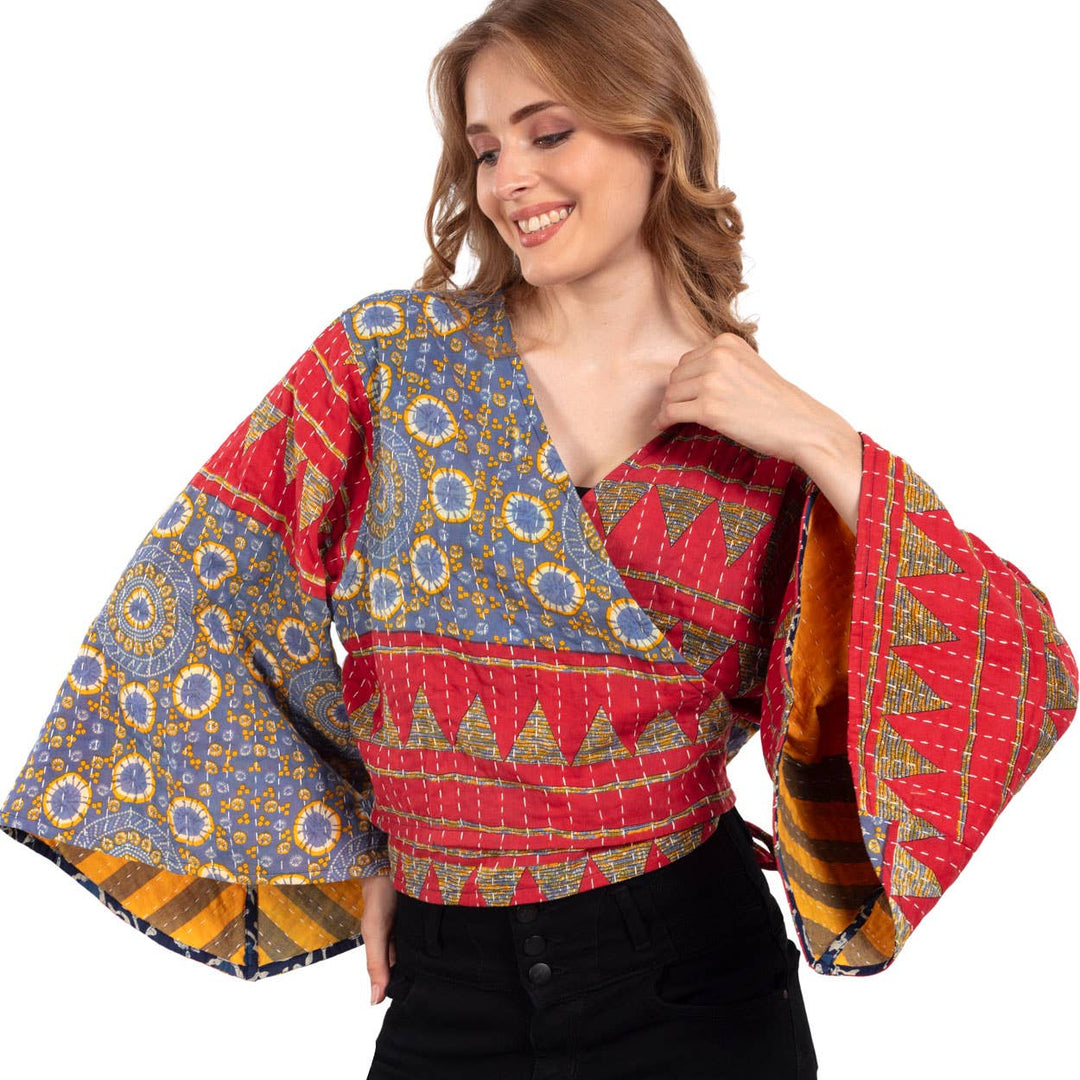 Reversible Kantha Butterfly Top - Nepal
