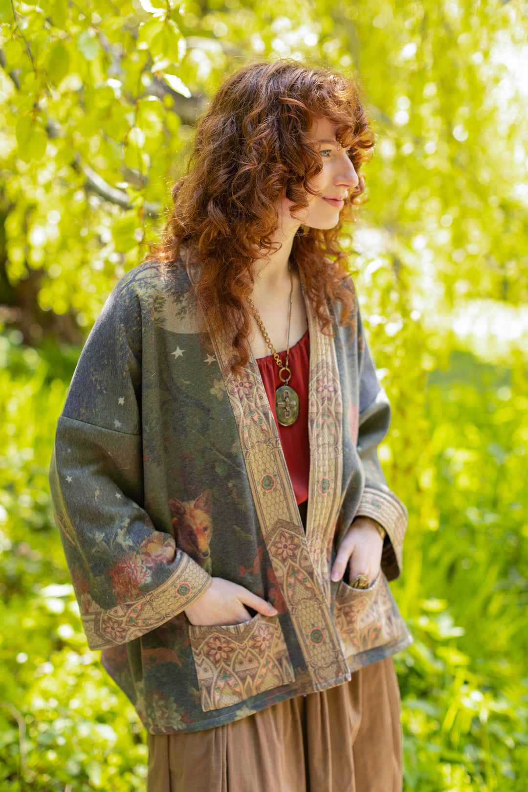 The Messenger Fleece Cottage Cardigan Jacket w/ Joan of Arc - Canada