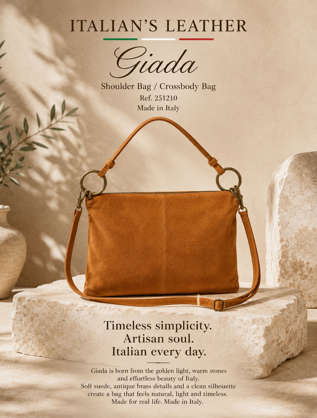 Giada Suede Leather Bag - Italy