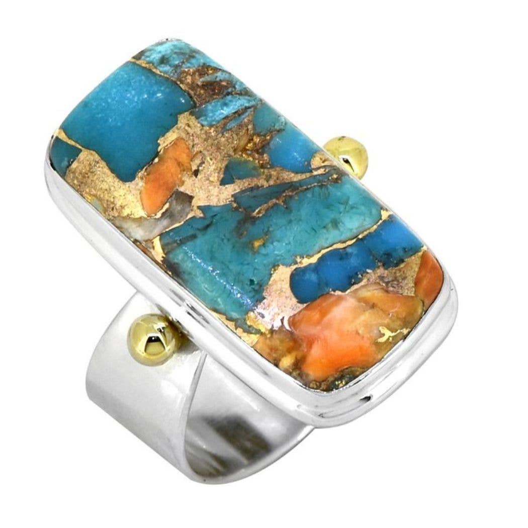 Sahara Oyster Turquoise Sterling Ring - India