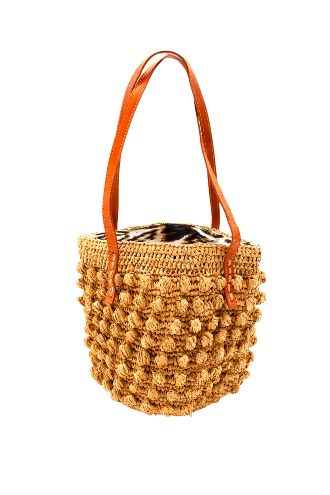 Boucle Small Crochet Straw Shoulder Bag Purse