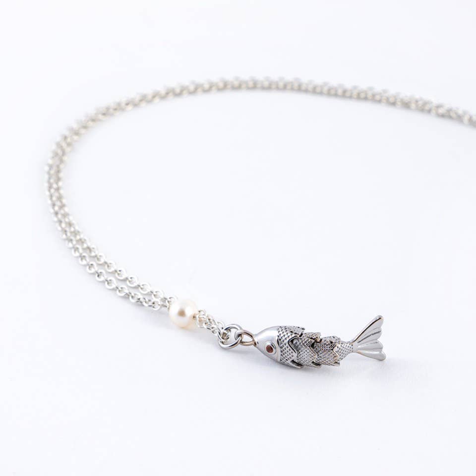 Fish & Pearl Necklace