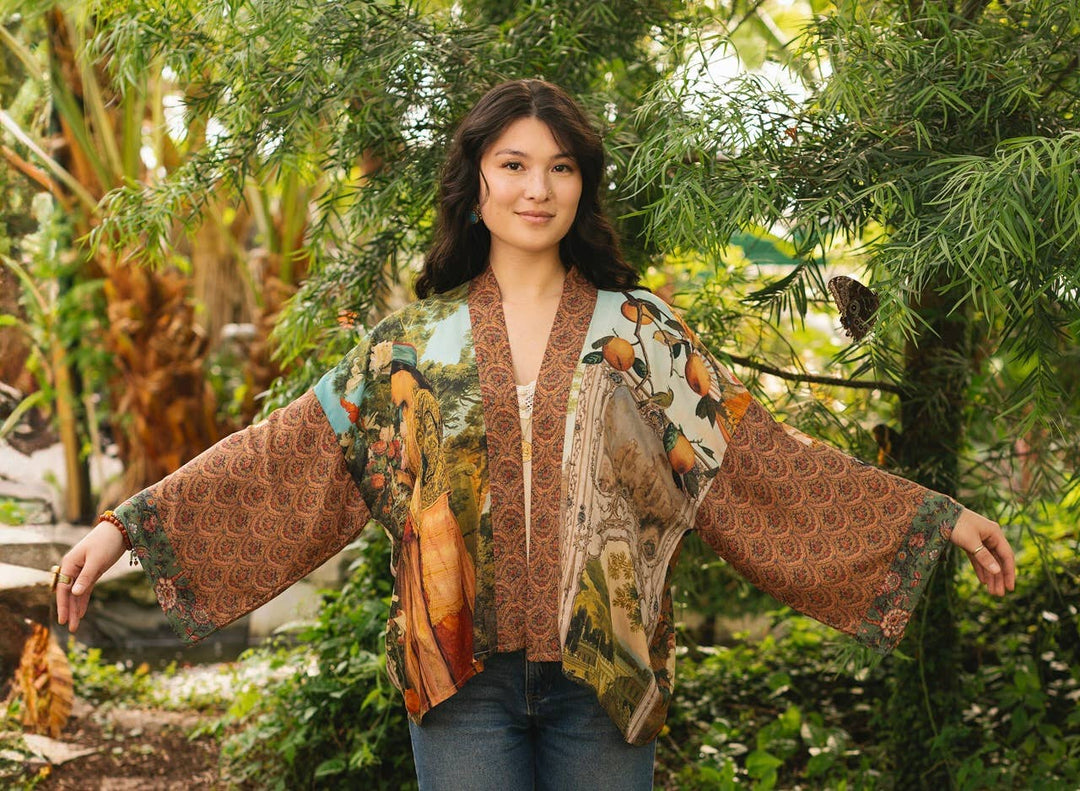 Secret Garden Pixie Duster Cropped Kimono w/ Swan - Canada