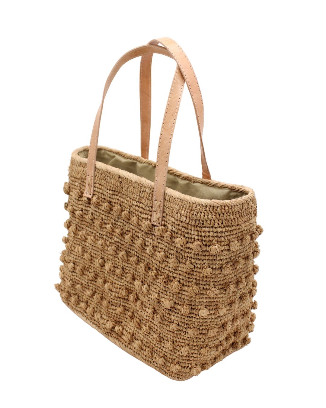 Boucle Crochet Straw Basket Bag