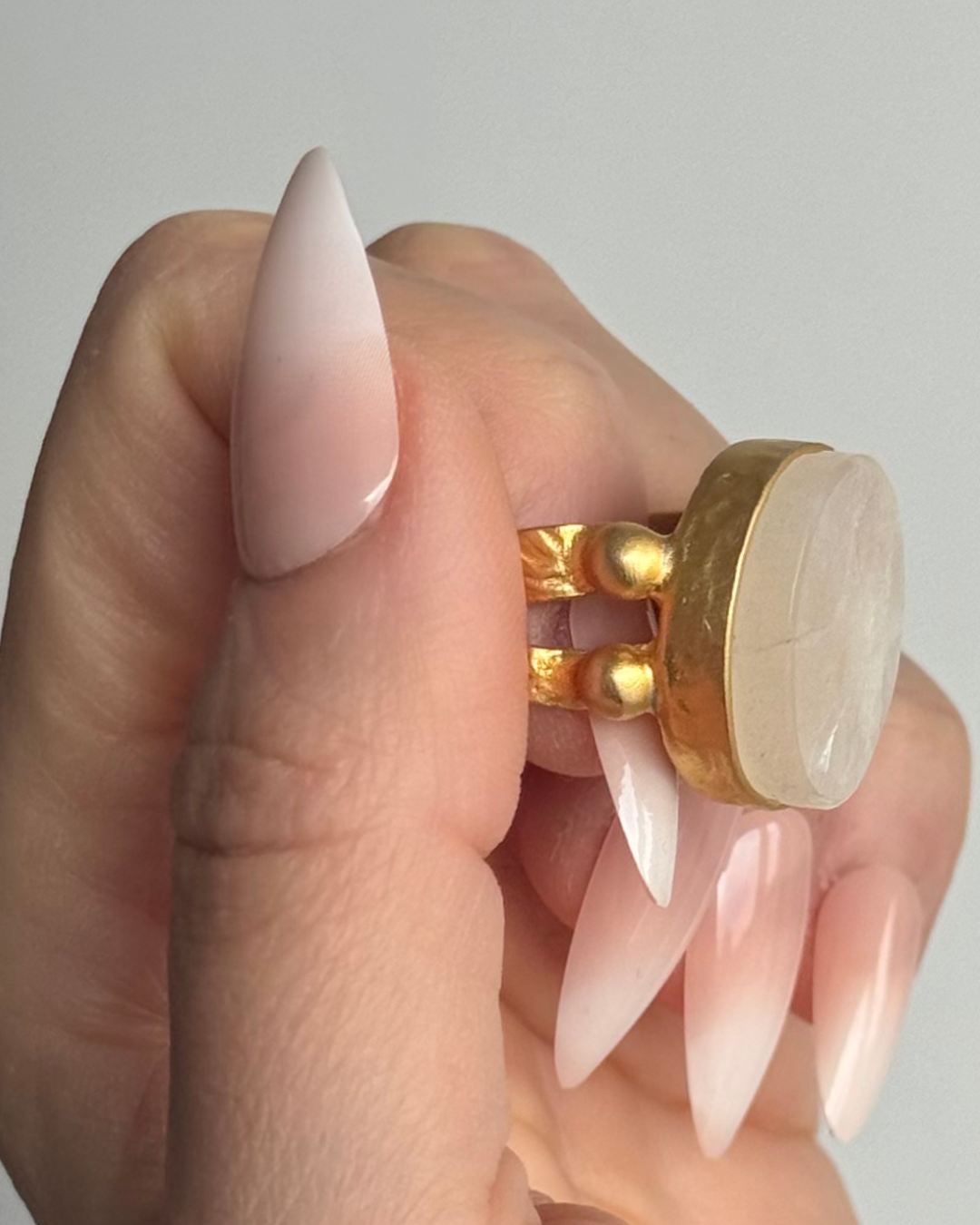 Rainbow Moonstone Cocktail 20mm Ring | GF | Adjustable