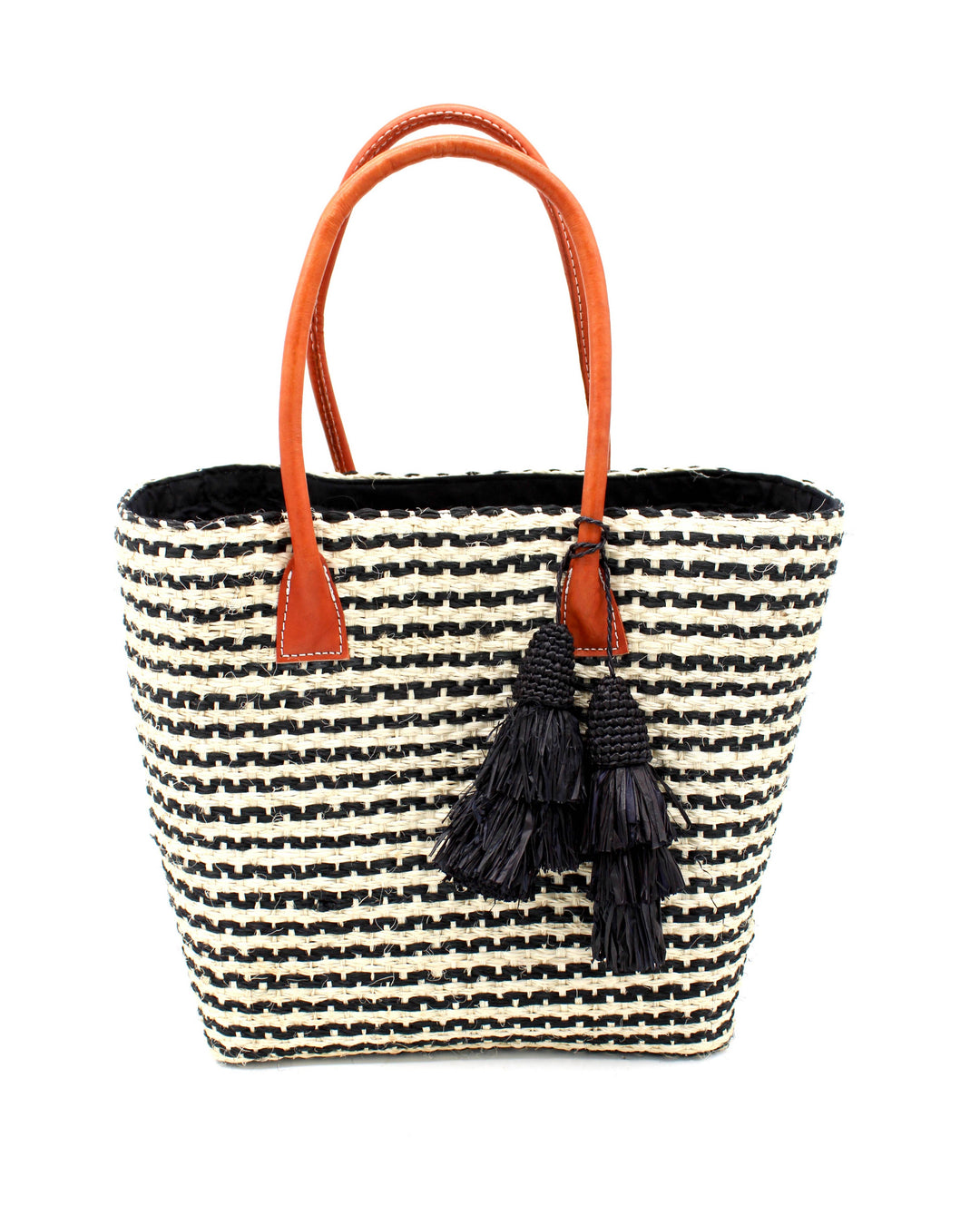 Cancun Small Sisal Basket Bag with Tassel Charm
