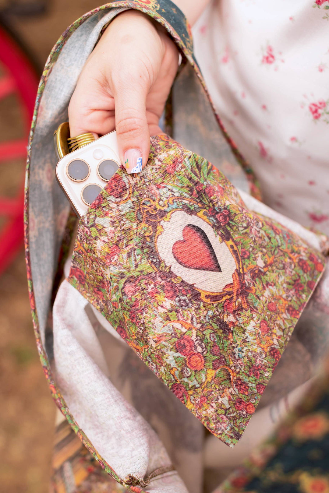 Love Revolution Boho Linen Tote Bag w/ Sun, Horse & Florals