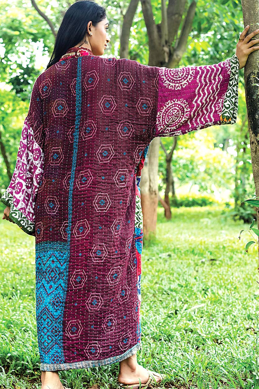 Kantha Kimono Robe - Nepal