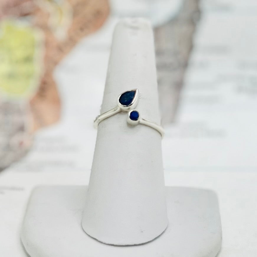 Medusa Lapis Adjustable Sterling Silver Ring - India