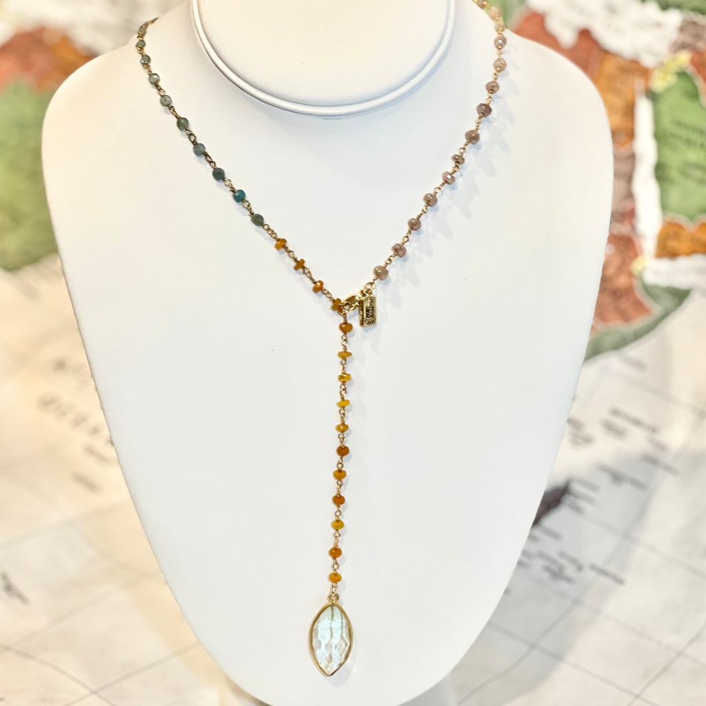 Watercolor Gemstone Necklace, Sorbet - USA