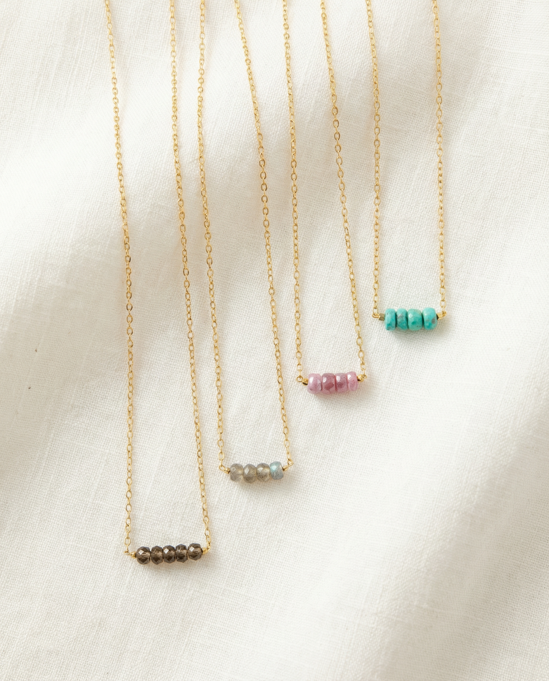 Dainty Everyday Gold Tiny Bead Layering Necklace - Connecticut