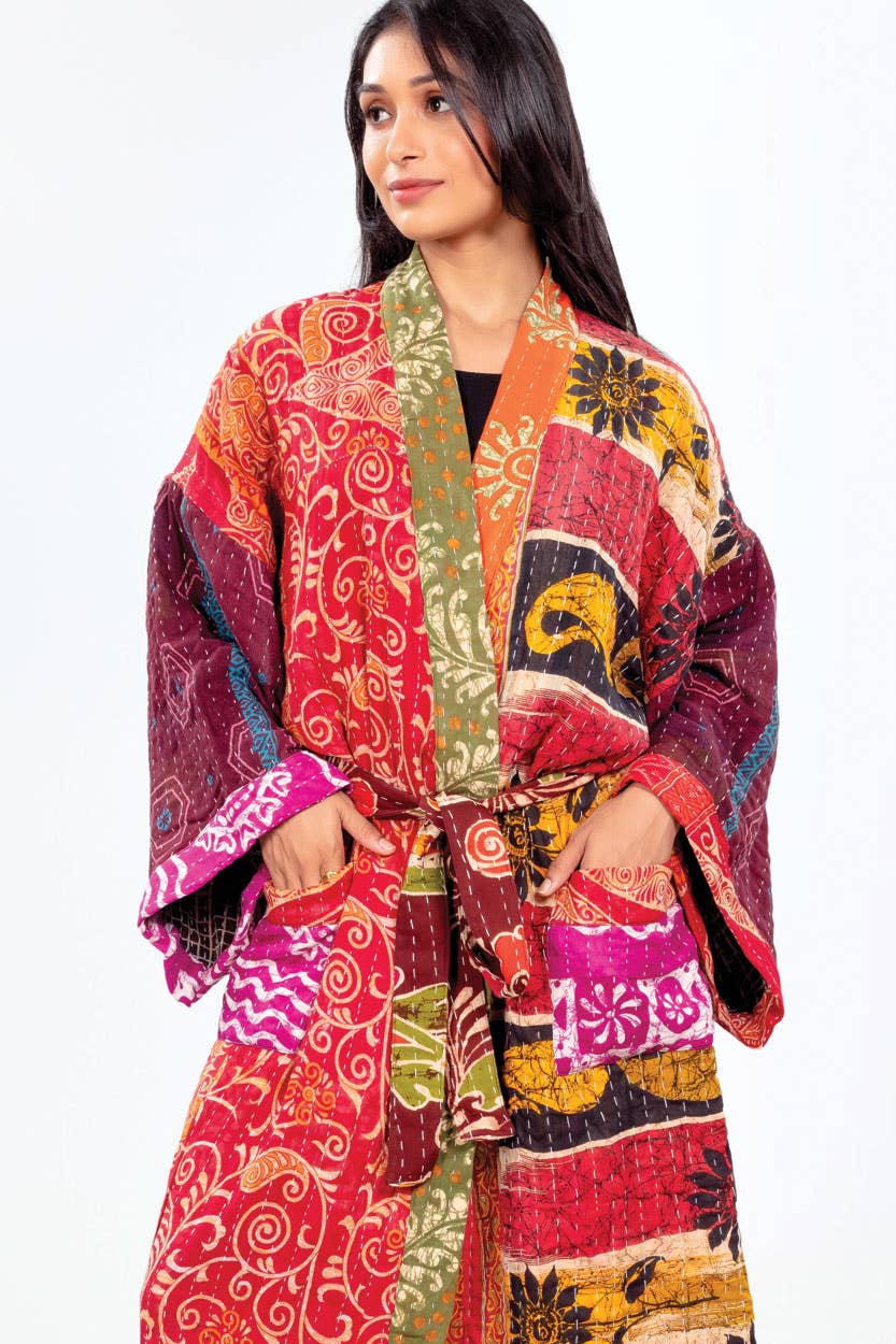 Kantha Kimono Robe - Nepal
