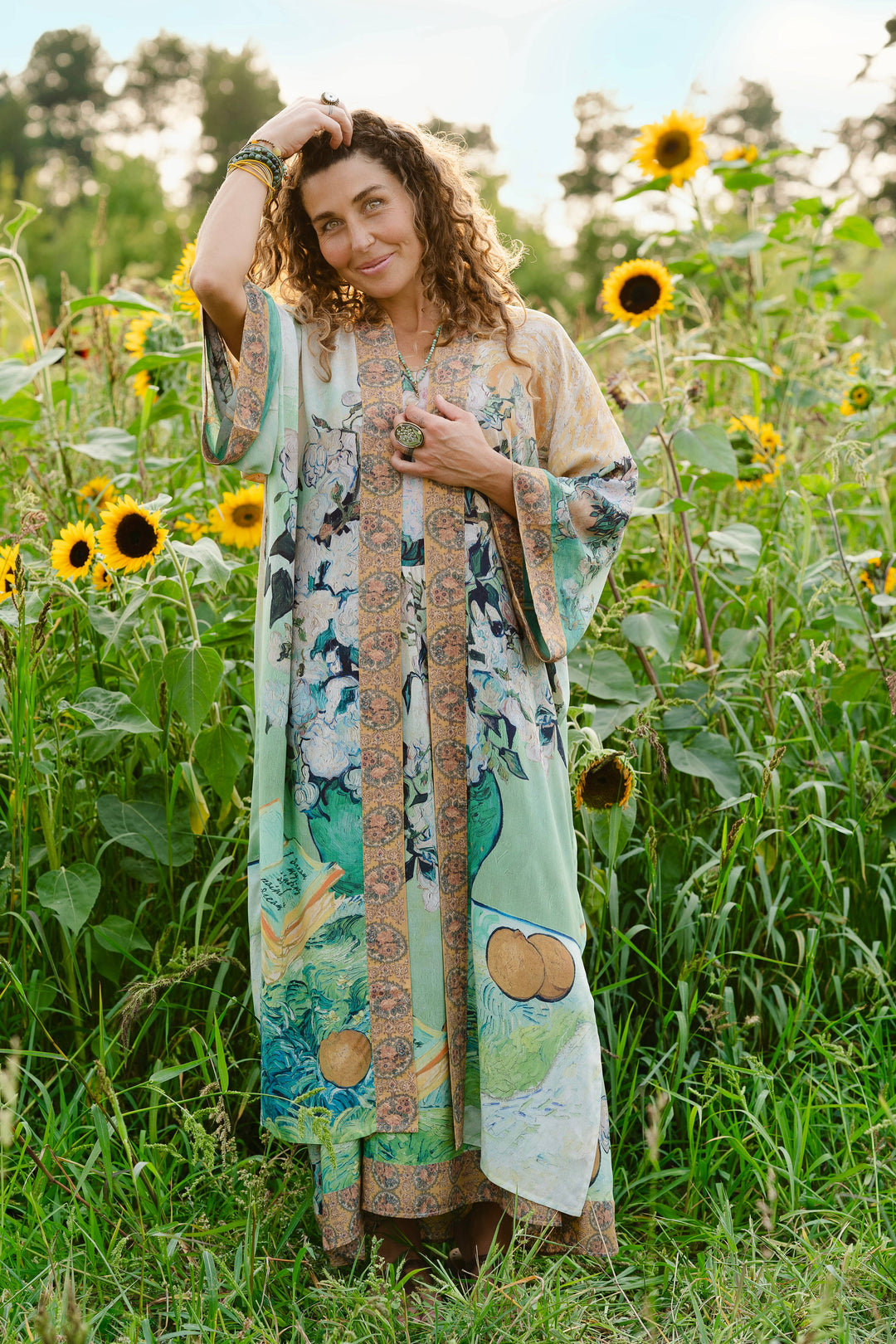 I Paint My Dream Van Gogh Opera Duster Kimono Robe
