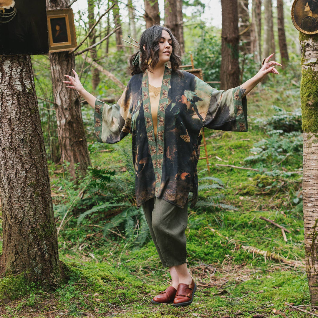 Heartwork Matinée Duster Kimono w/ Artist, mid-length - Canada