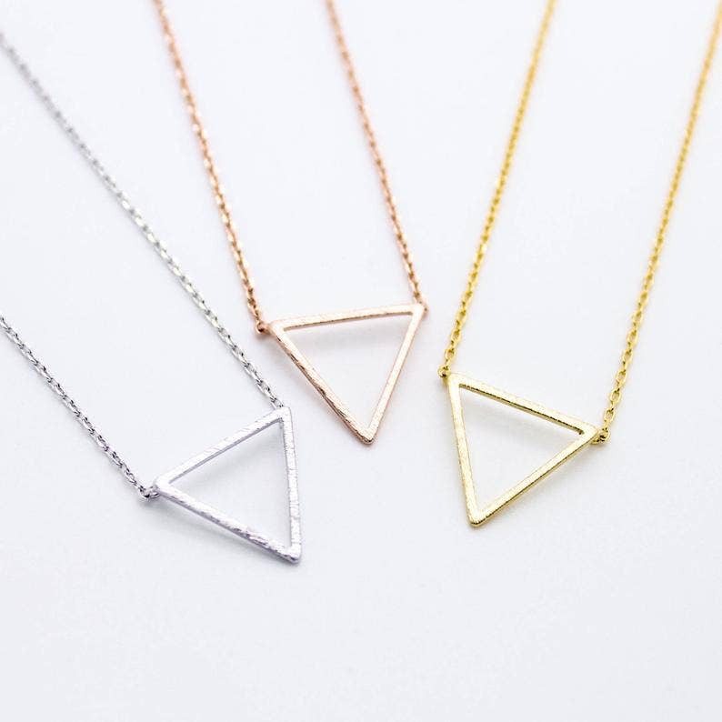 Tiny Gold Triangle "Harmony" Chevron Necklace