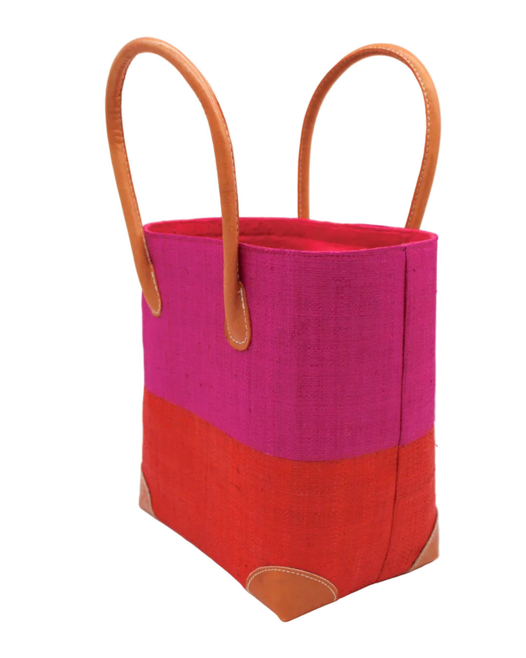 Trinidad Two Tone Straw Basket Bag