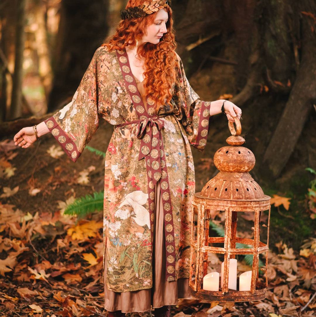 Dream Weaver Opera Duster Kimono Robe w/ Zodiac Signs - Canada