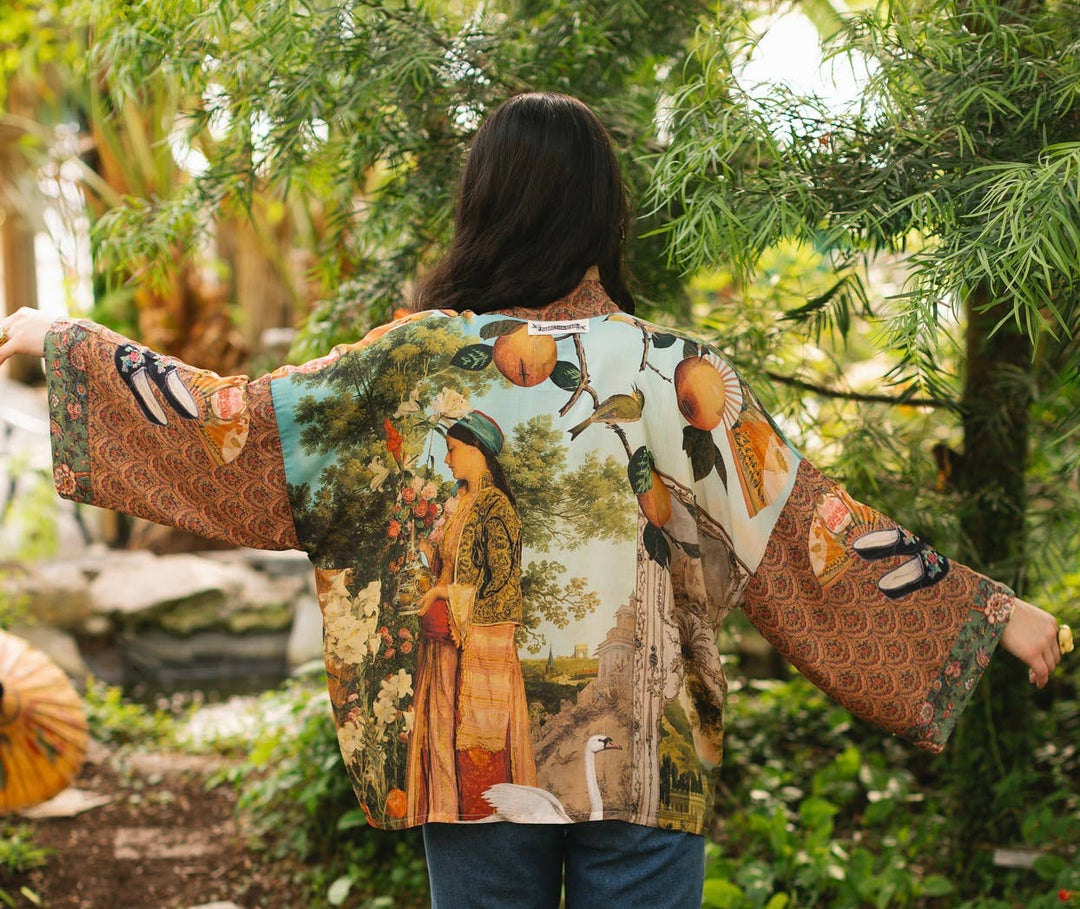 Secret Garden Pixie Duster Cropped Kimono w/ Swan - Canada